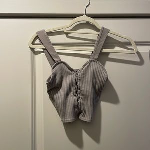 Mauve/Grey stretchy crop top from Urban Outfitters